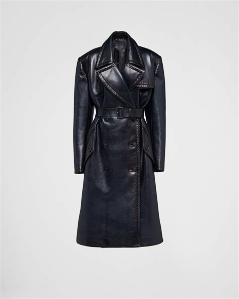 women's prada leather jacket|prada women's double breasted jackets.